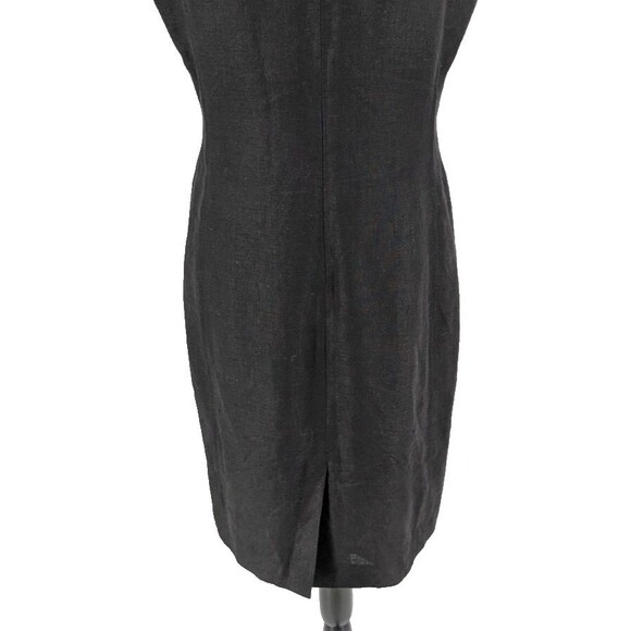 TALBOTS Black Dress Size 10 "Pure Irish Linen" Sheath Minimalist VTG - Picture 8 of 11